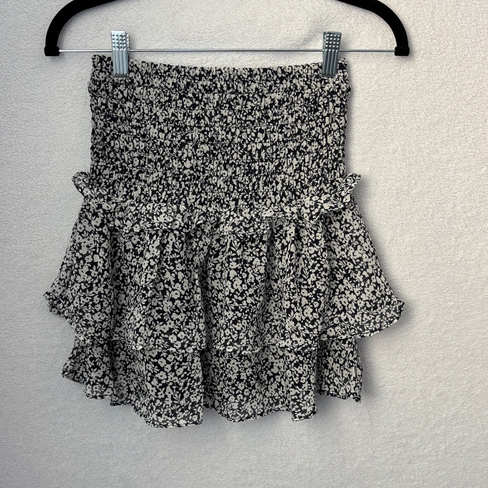 Floral Black and White Women's Skirt